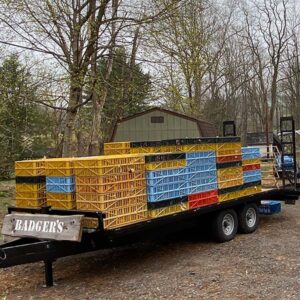 trailer loaded with crates